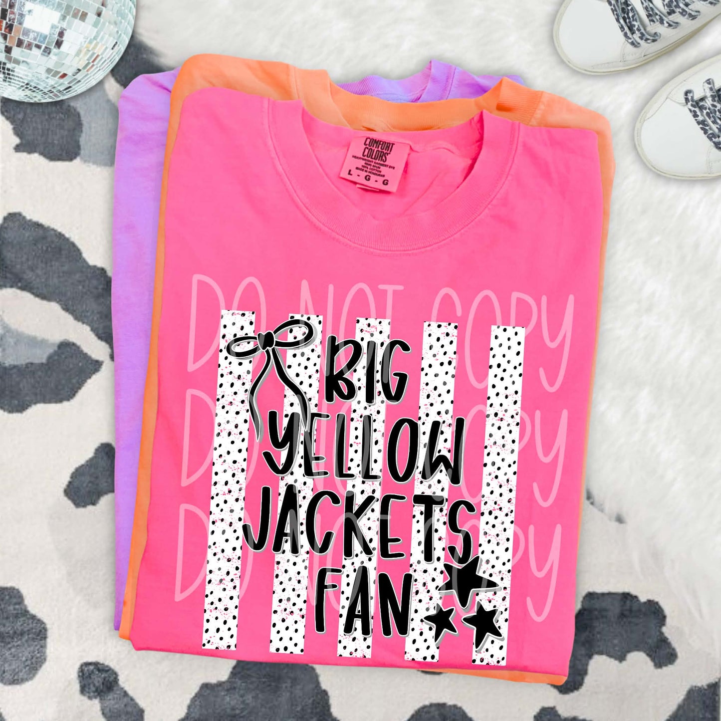 Big Yellow Jackets Fan PNG Design