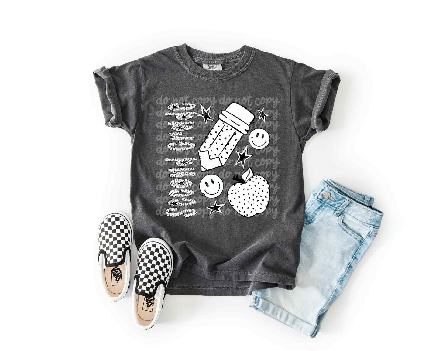 Second Grade B&W Dottie PNG Design