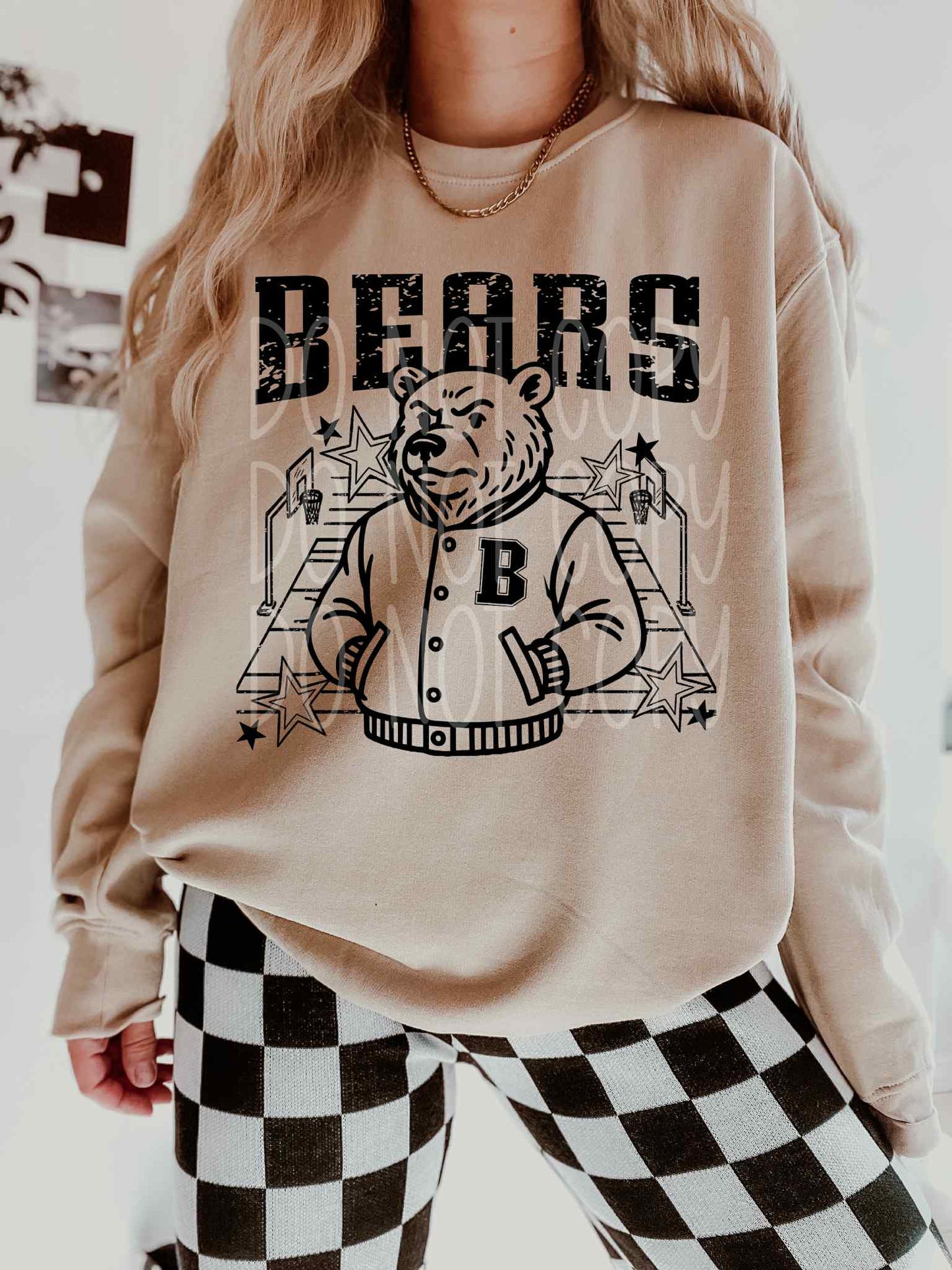 Bears Basketball Letterman PNG Design