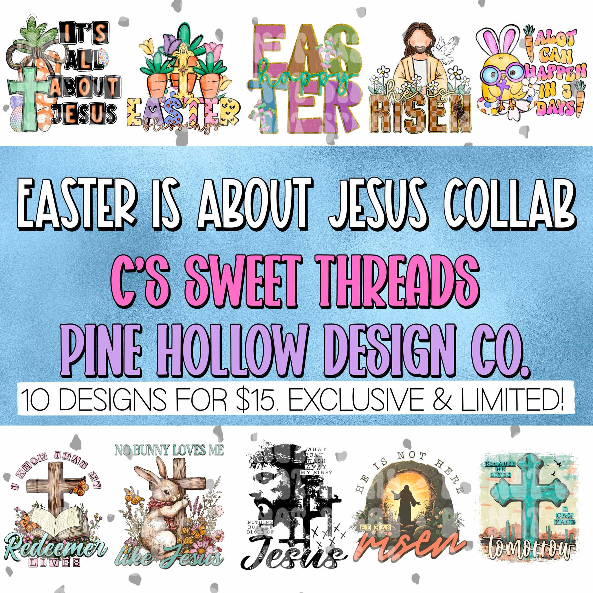 Threads For Jesus Easter Is About Jesus Collab w/ C's Sweet Threads – Pine Hollow Design Co.
