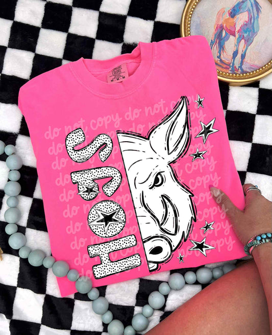Hogs BW Dottie's PNG Design