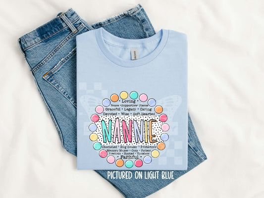 Nannie Words PNG Design