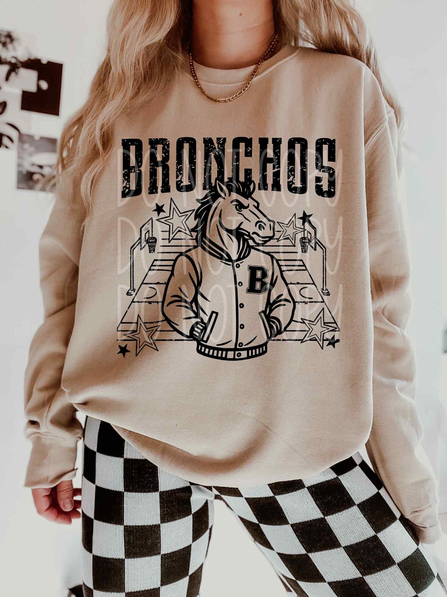 Bronchos Basketball Letterman PNG Design