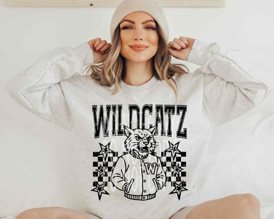 Wildcatz Checkered & Stars PNG Design