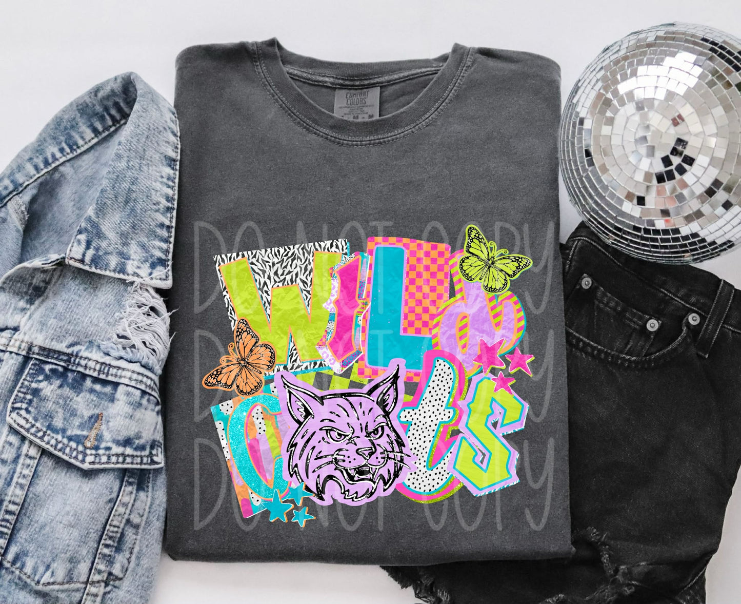 Neon Wildcats PNG Design