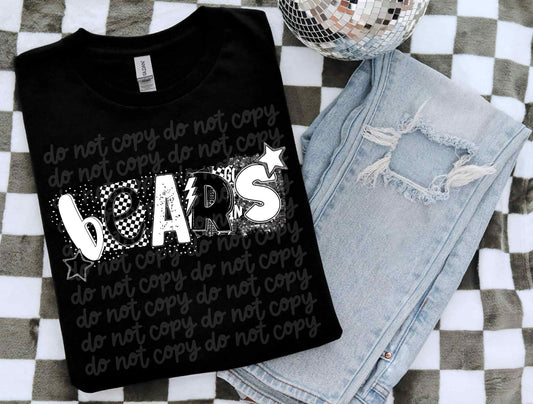 Bears Black & White Collage PNG Design