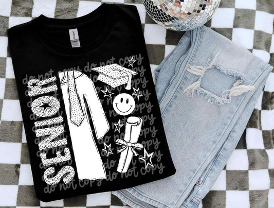 Senior No Year B&W Dottie PNG Design