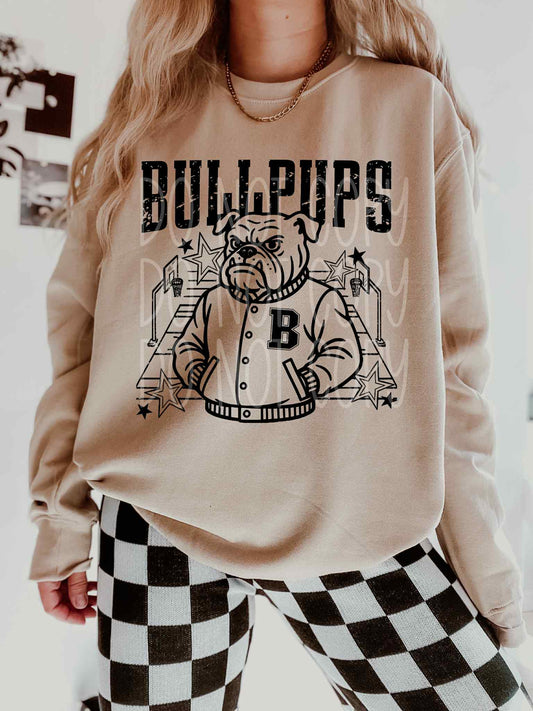 Bullpups Basketball Letterman PNG Design