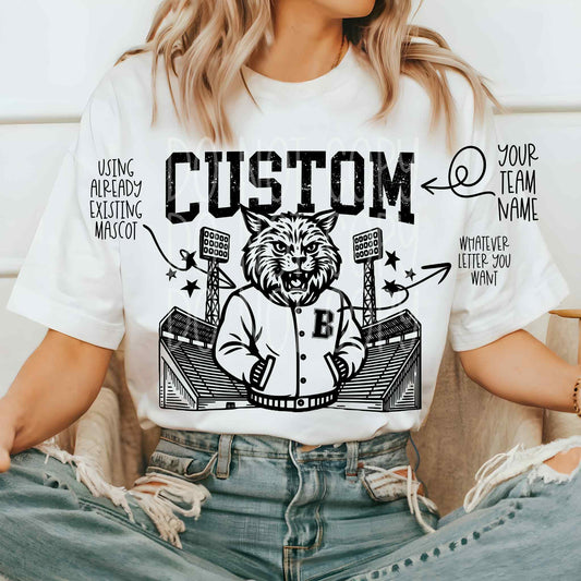 CUSTOM NAME OR JACKET CHANGE Letterman Mascot PNG Design