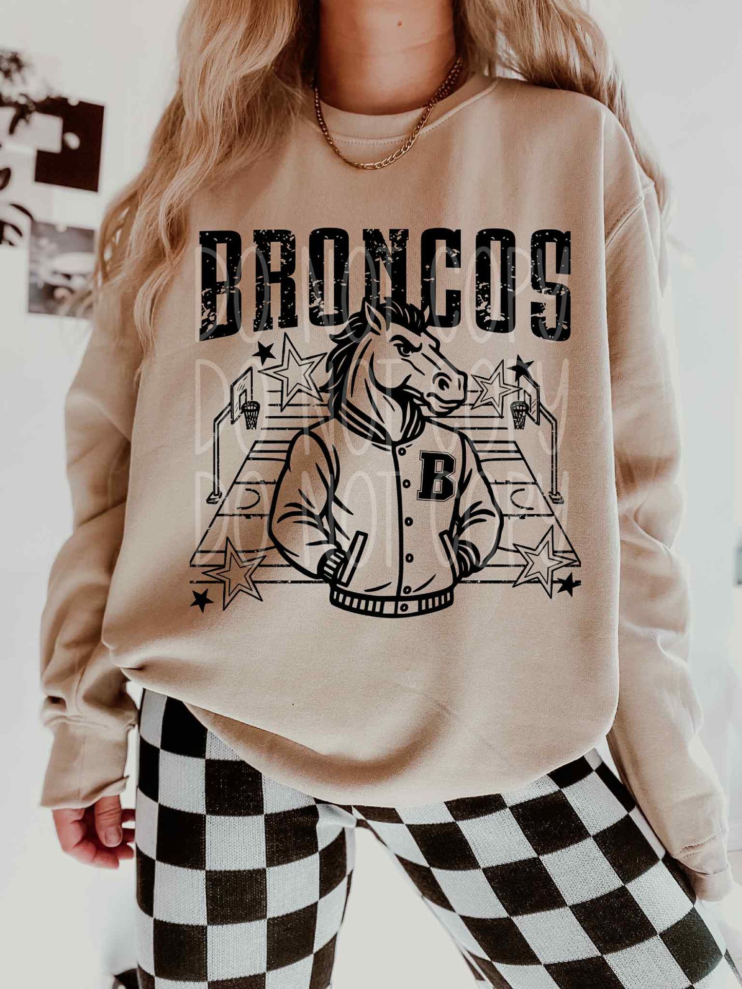 Broncos Basketball Letterman PNG Design