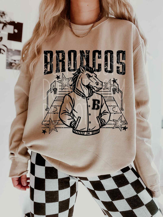 Broncos Basketball Letterman PNG Design