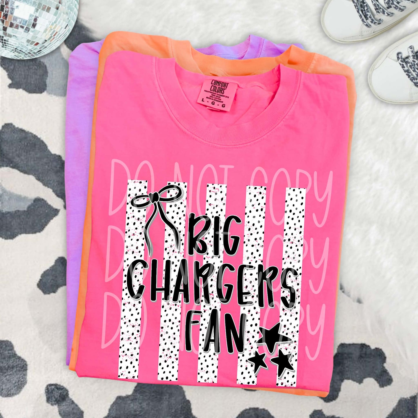 Big Chargers Fan PNG Design
