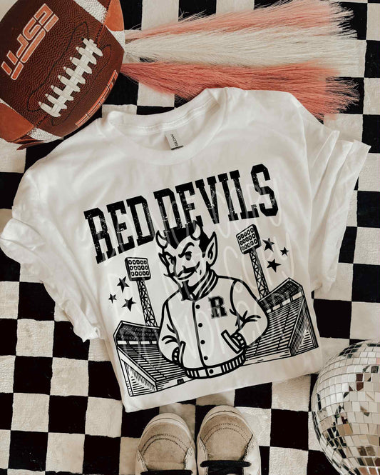 Red Devils Letterman PNG Design