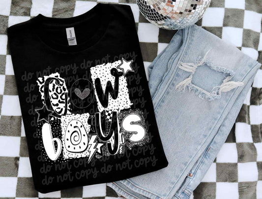 Cowboys Black & White Collage PNG Design