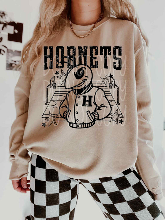 Hornets Basketball Letterman PNG Design