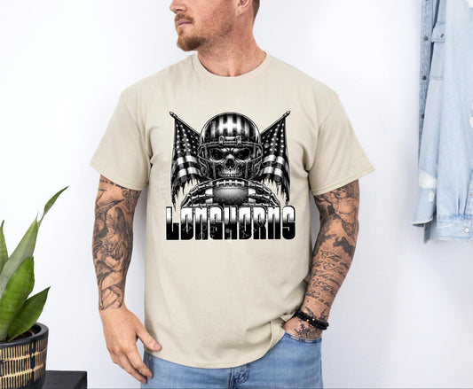 AF Skull Longhorns PNG Design