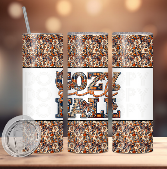 Cozy Girl Fall Tumbler PNG Design