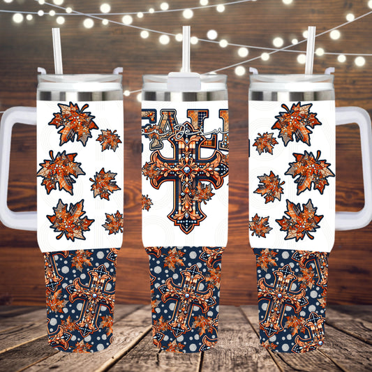 Fall For Jesus 40oz Tumbler PNG Design