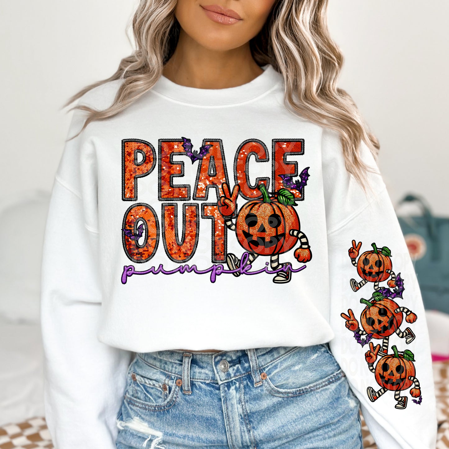 Peace Out Pumpkin PNG Design