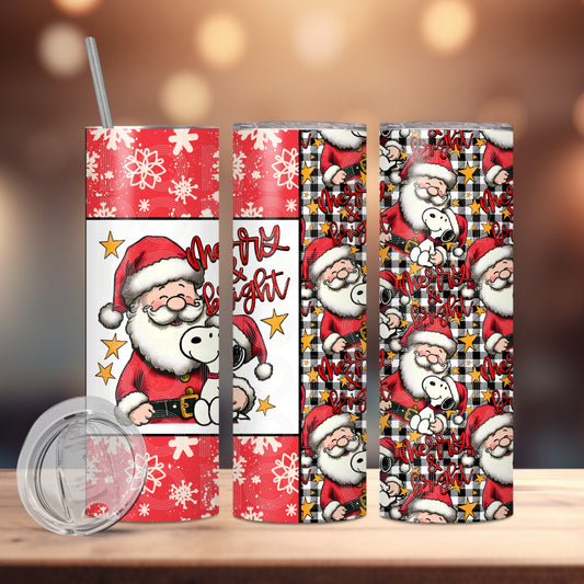 Merry & Bright Tumbler PNG Design