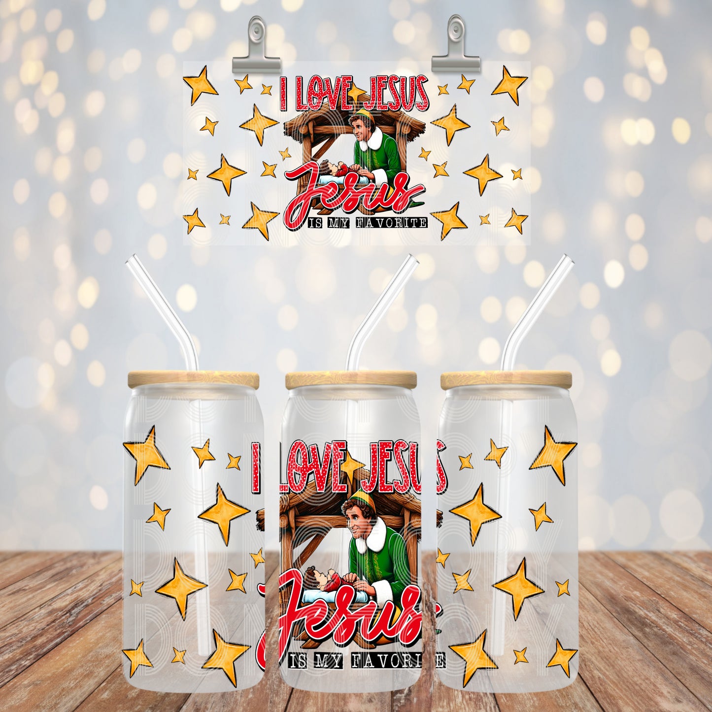 I Love Jesus 16oz Libbey PNG Design