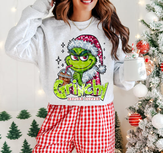 Grinchy Before Coffee PNG Design