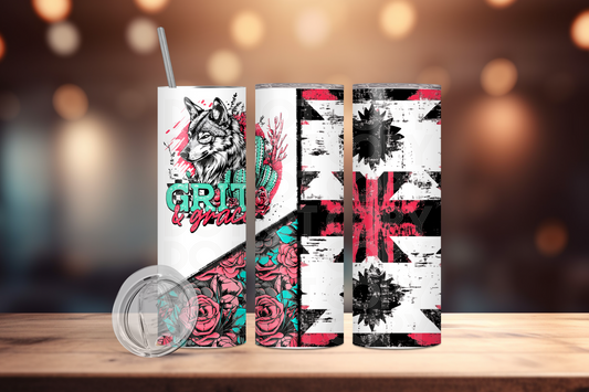 Grit & Grace Tumbler PNG Design