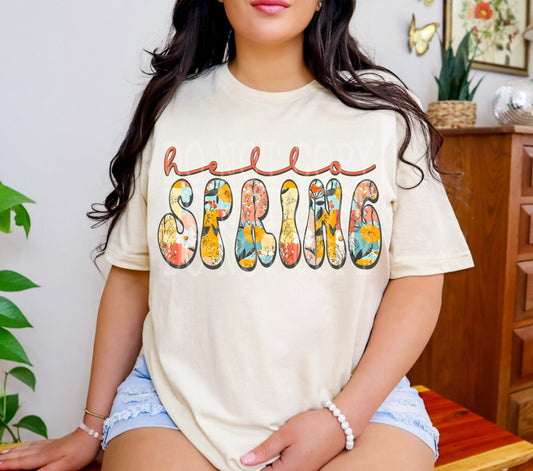 Hello Spring PNG Design