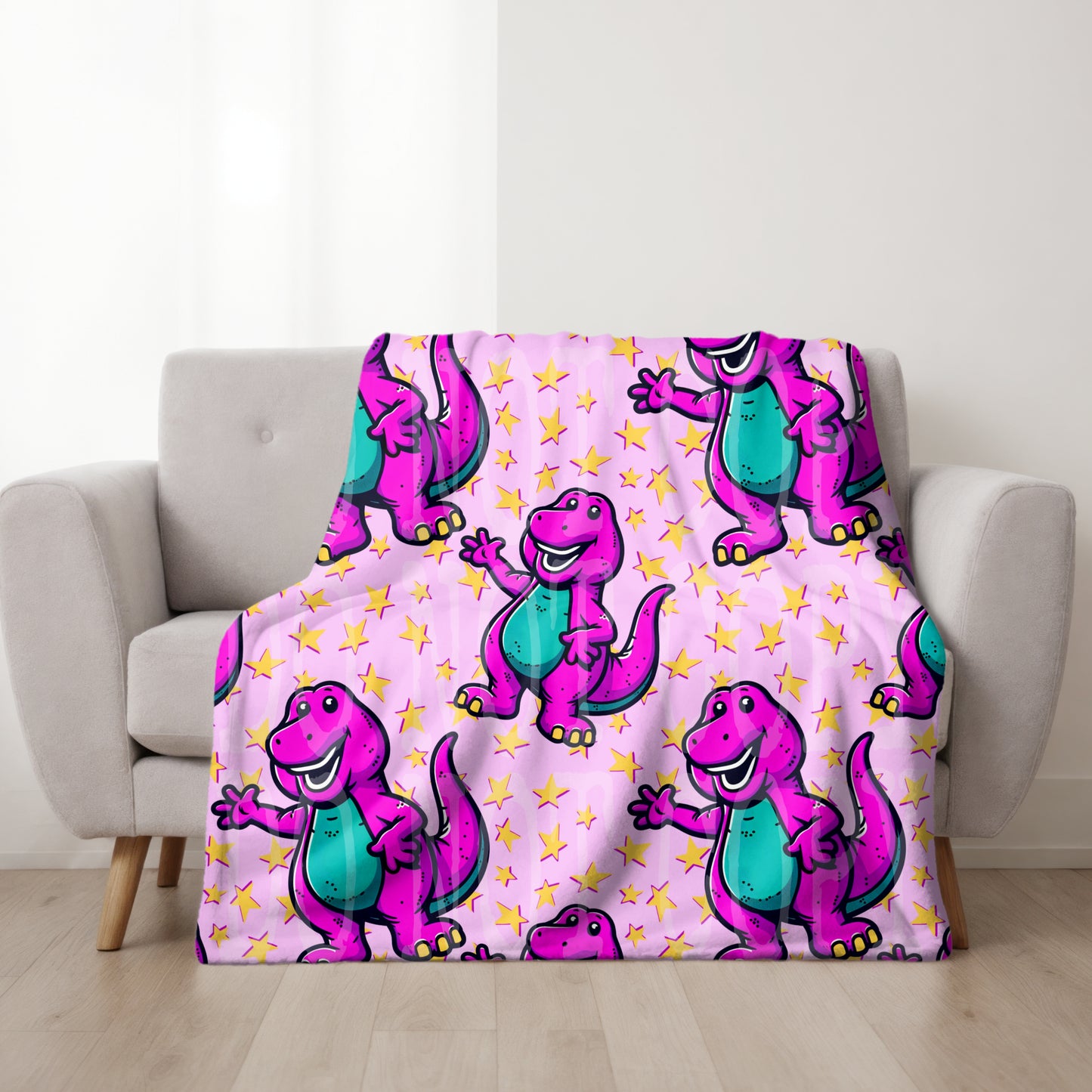 Purple Dino Seamless PNG Design