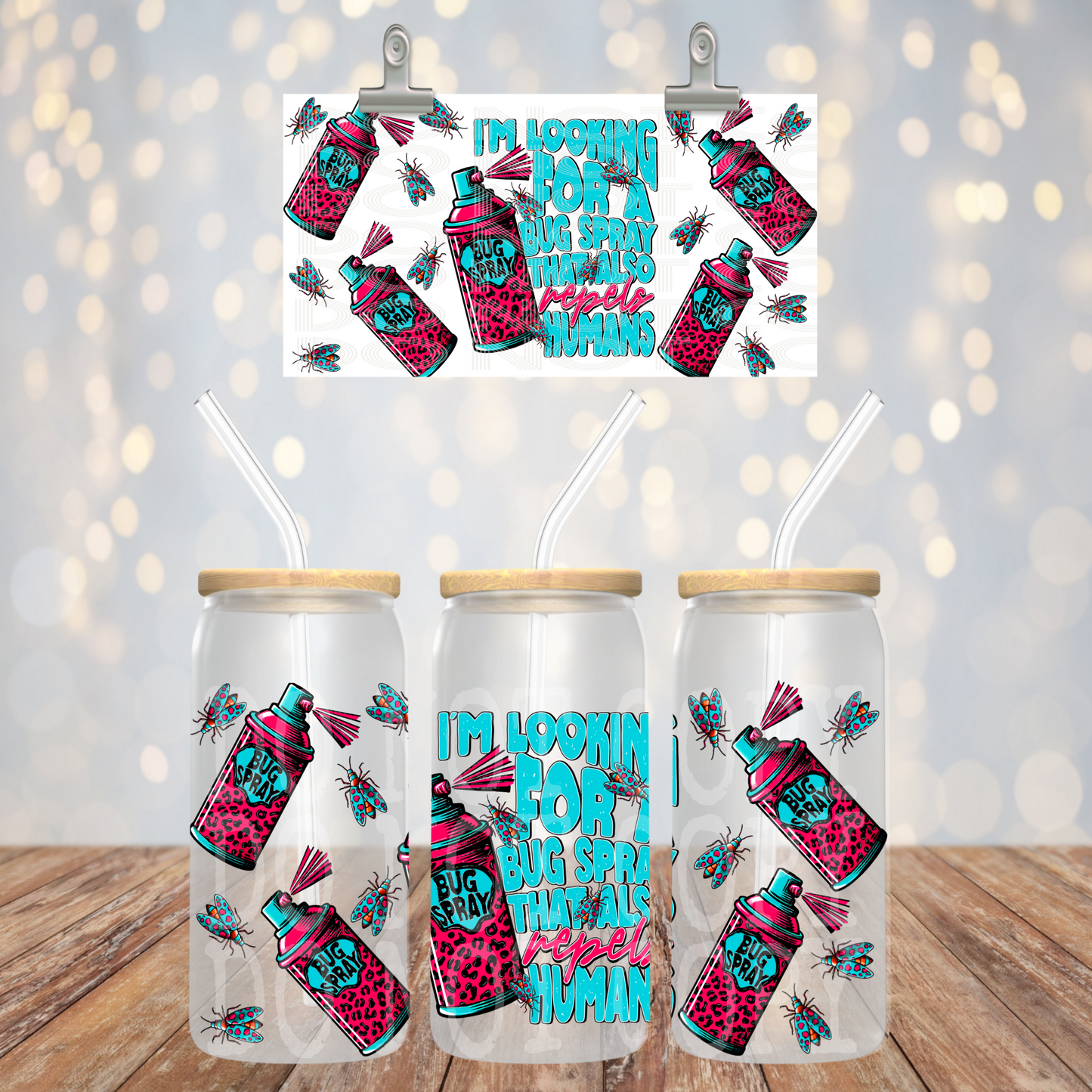 Looking For A Bug Spray 16oz Libbey PNG Design