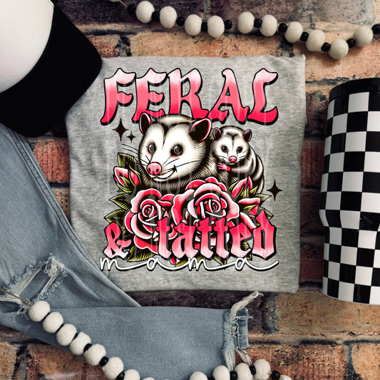 Feral And Tatted Mama PNG Design