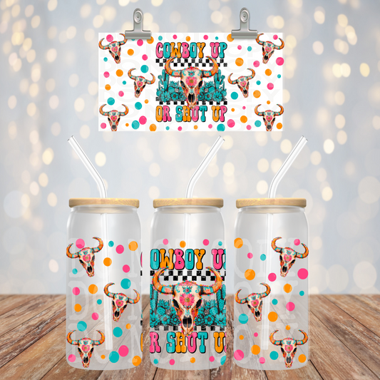 Cowboy Up 16oz Libbey PNG Design