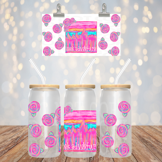 Seek Adventure 16oz Libbey PNG Design