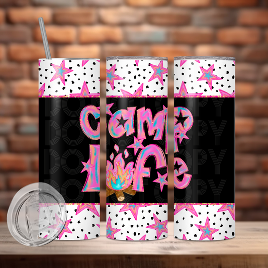 Camp Life Tumbler PNG Design