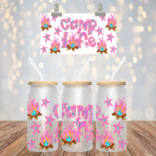 Camp Life 16oz Libbey PNG Design