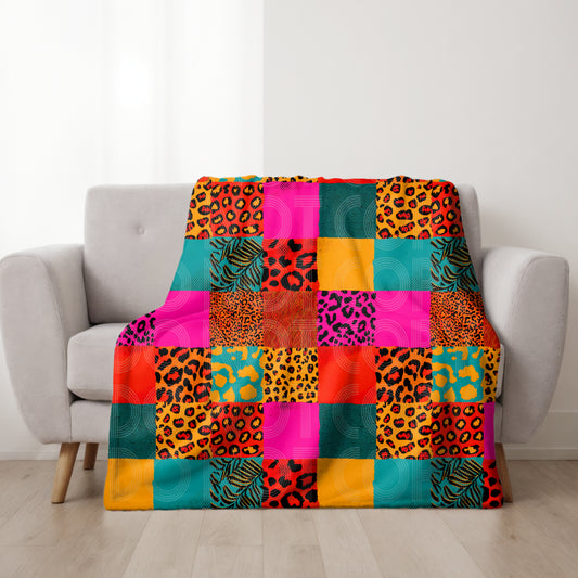 Patchwork Leopard Seamless PNG Design