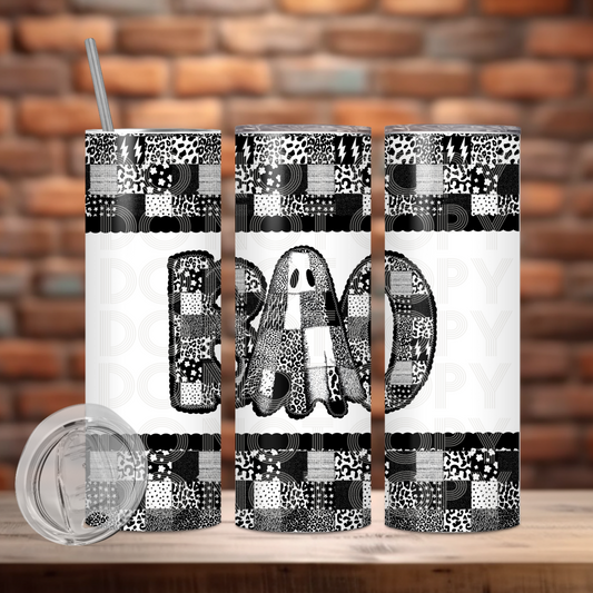 BW Boo Tumbler PNG Design