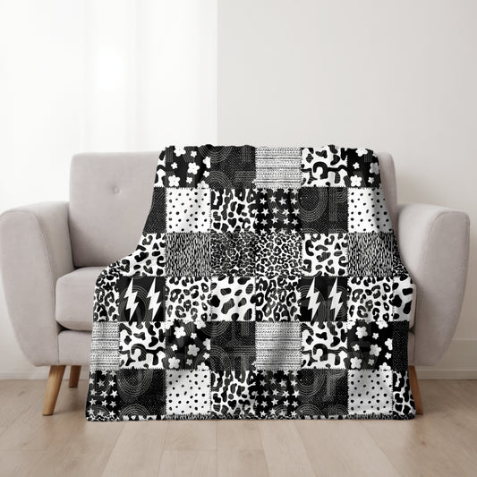 BW Patchwork Seamless PNG Design