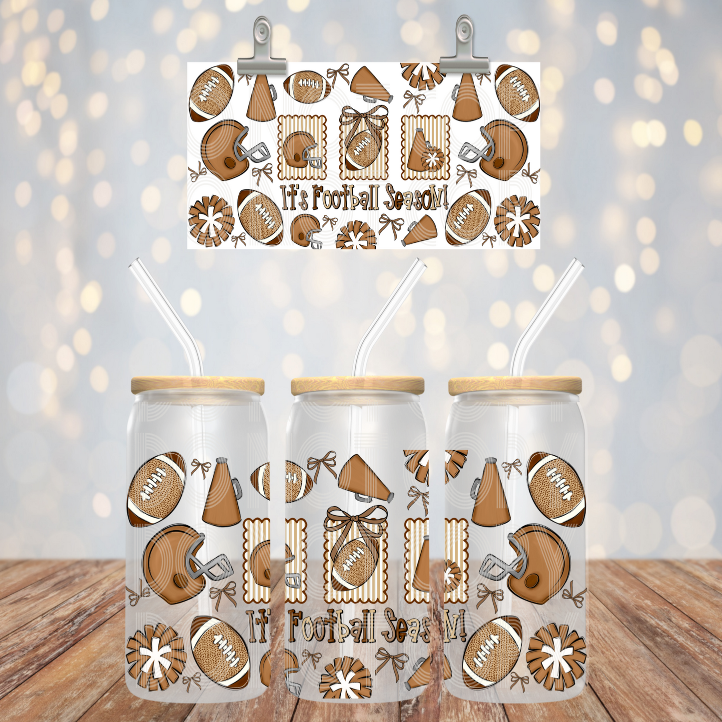 It's Football Season 16oz Libbey PNG Design