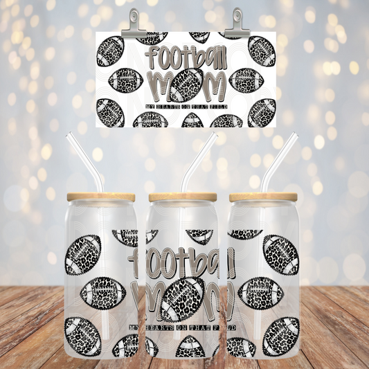 Football Mom 16oz Libbey PNG Design
