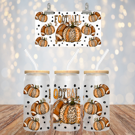 Football And Fall 16oz Libbey PNG Design