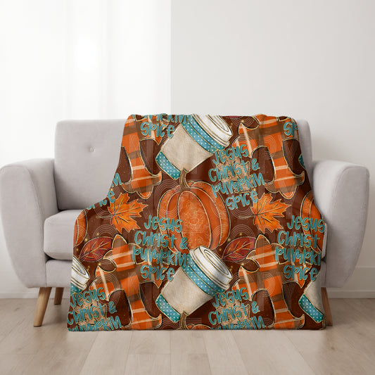 Jesus And Pumpkin Spice Seamless PNG Design