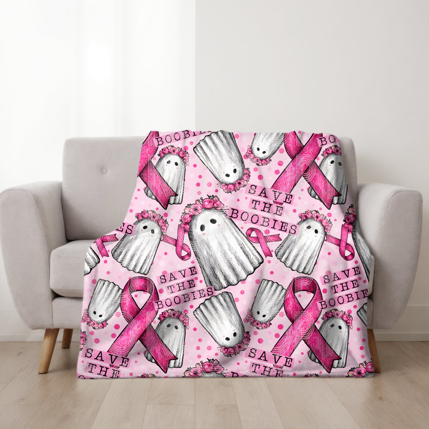 Save The Boobies Seamless PNG Design