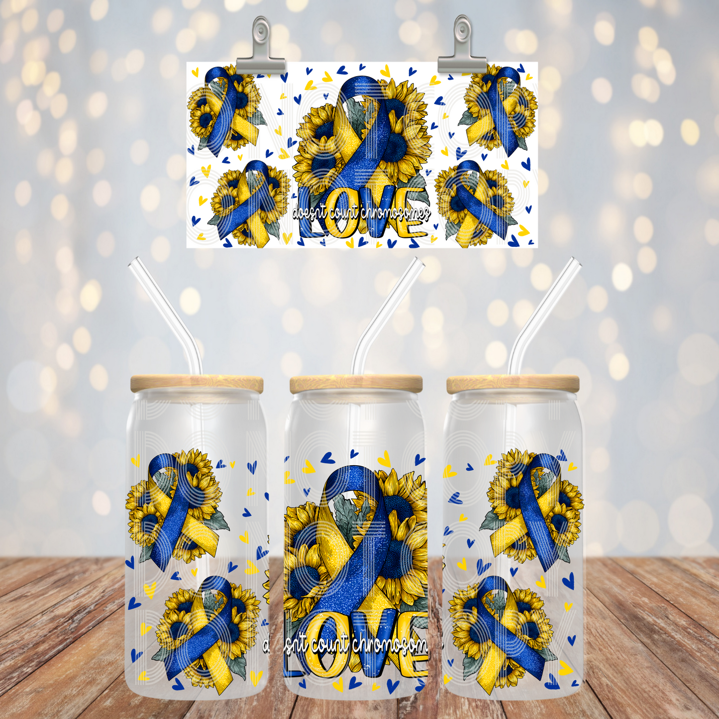 Love Doesn't Count Chromosomes 16oz Libbey PNG Design