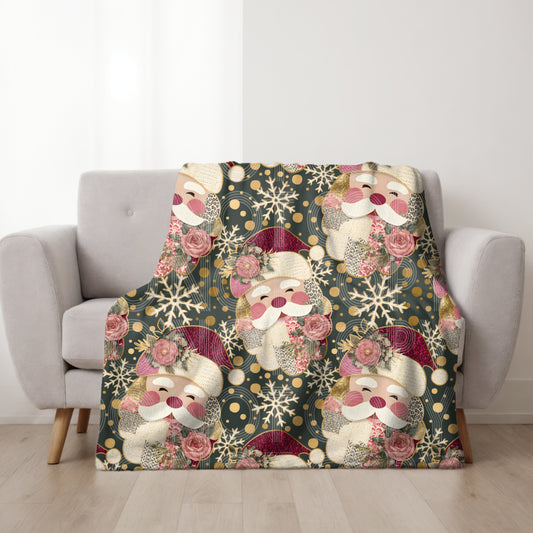 Santa Floral Seamless PNG Design