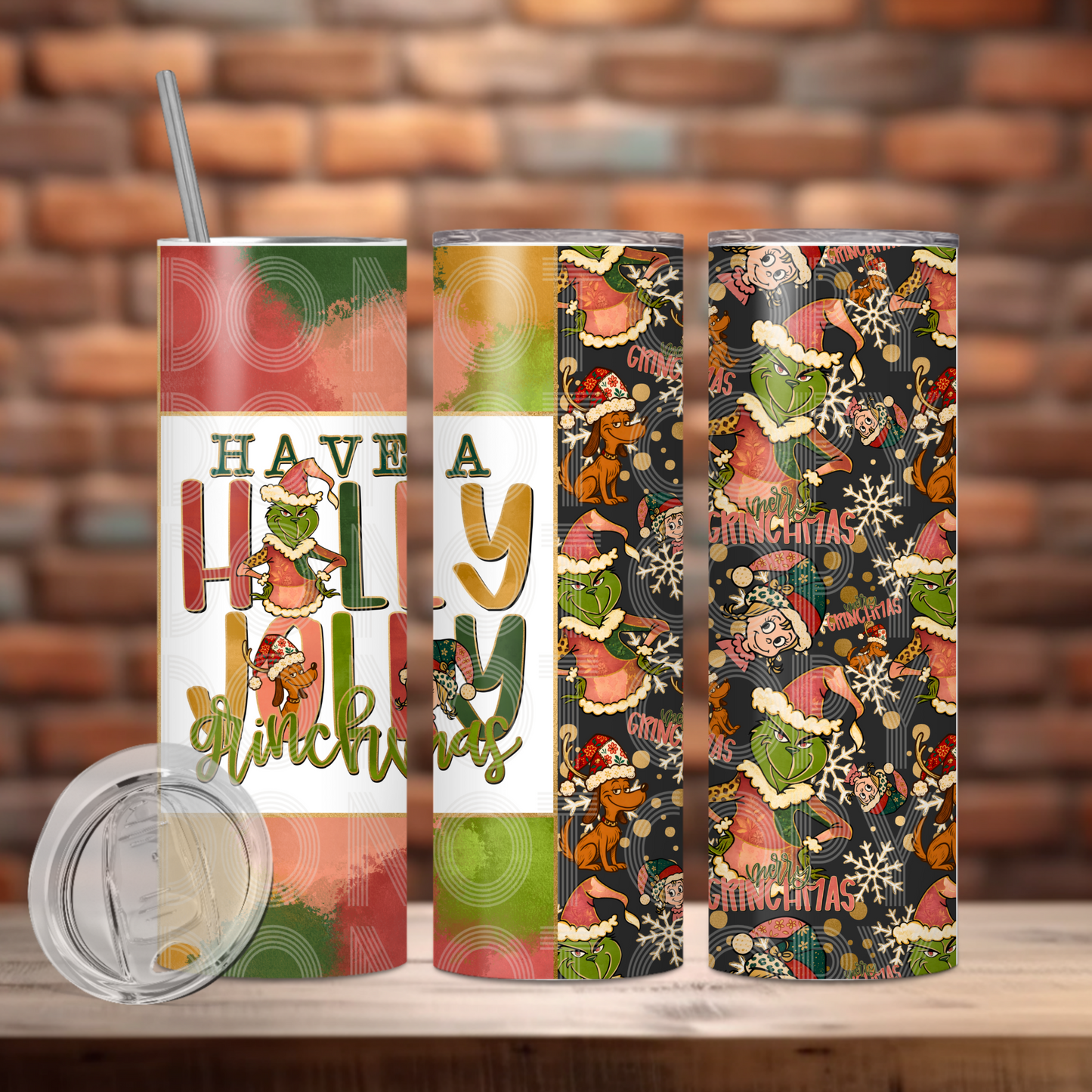 Holly Jolly GMas Tumbler PNG Design