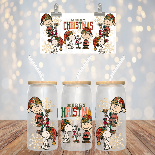 Merry Christmas 16oz Libbey PNG Design