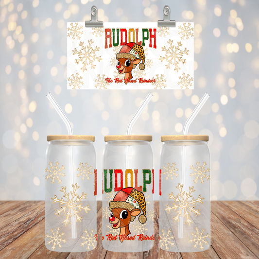 Red Nosed 16oz Libbey PNG Design