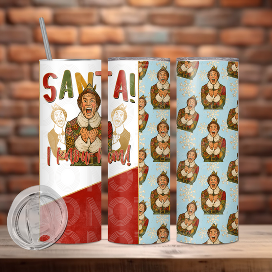 Santa I Know Him Tumbler PNG Design