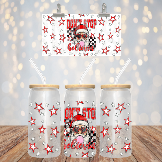 Don't Stop Believin' 16oz Libbey PNG Design